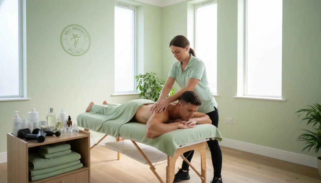 Professional sports massage therapy session in West Bromwich clinic
